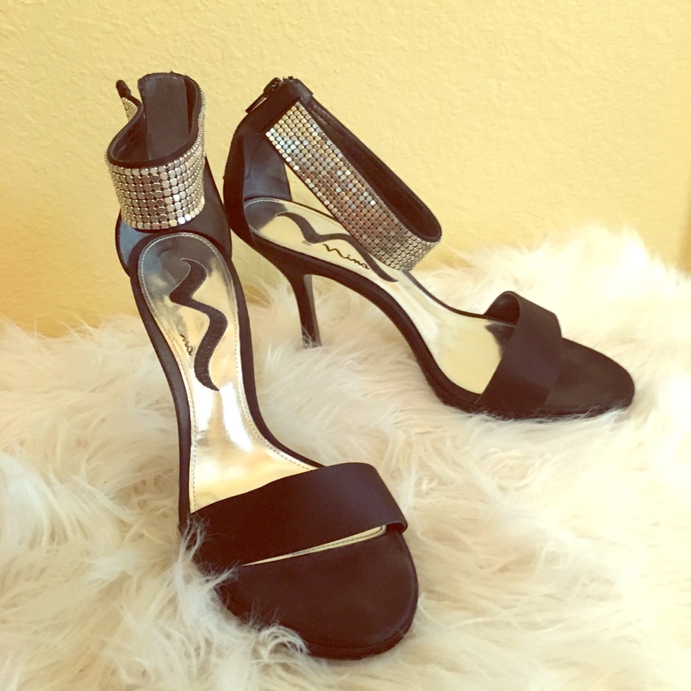 Nina Evening heels /crystal studded ankle straps
